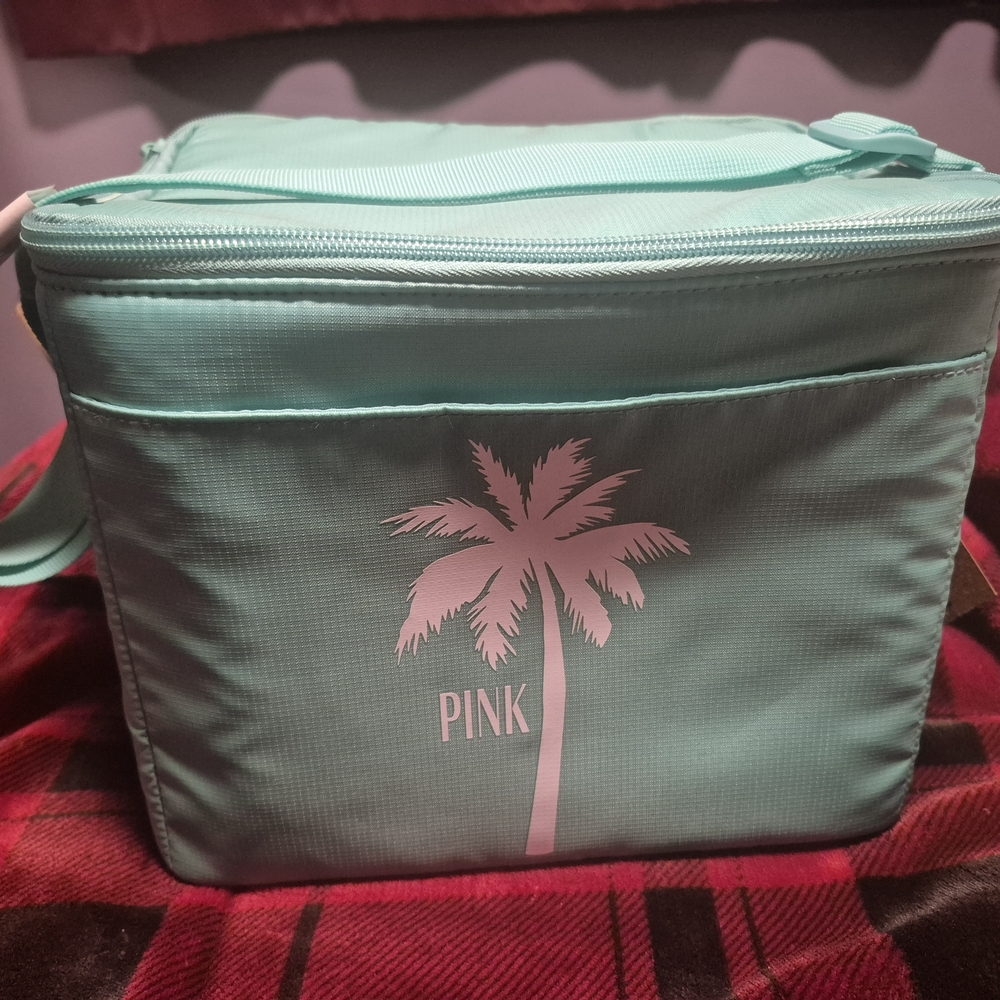 PINK Victoria's Secret Aqua Palm Tree Cooler Bag